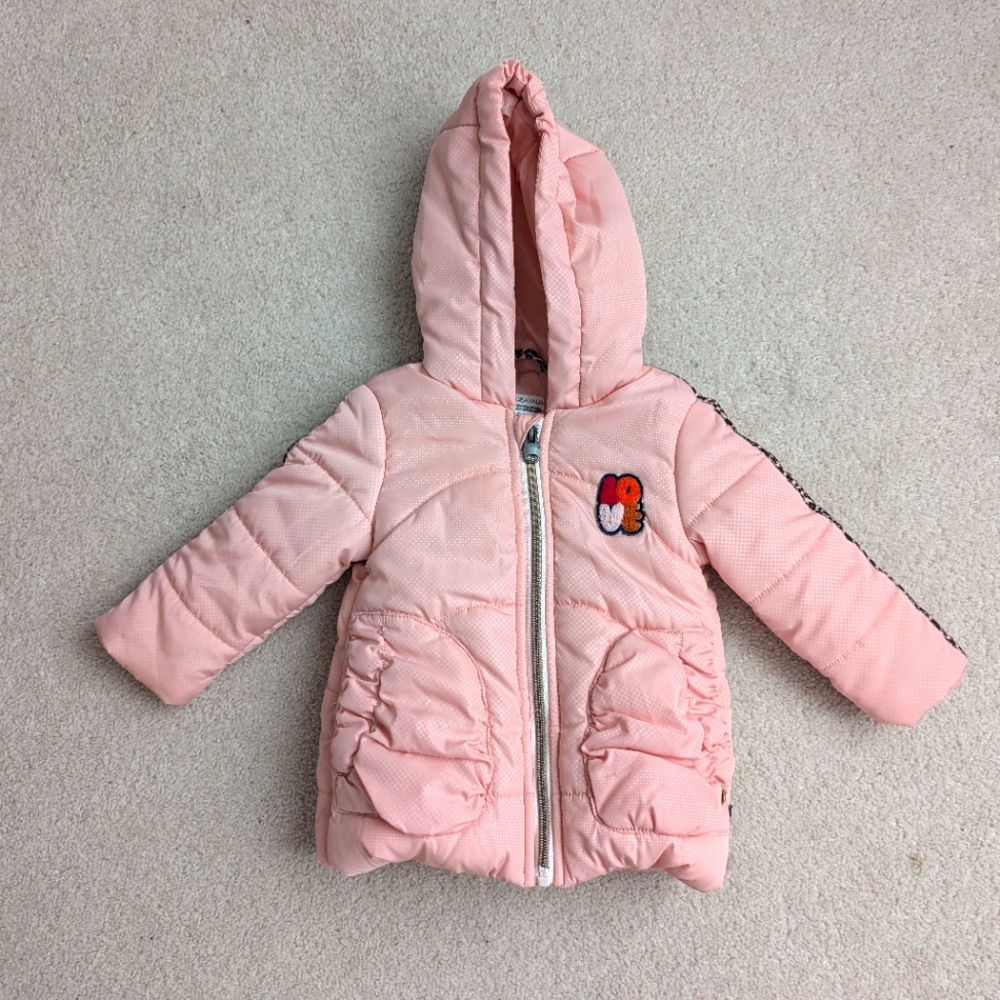Pink & Leopard Baby Puffer Jacket 3-6months